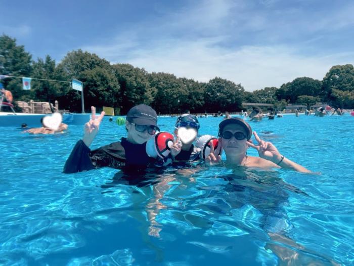 【写真・画像】 辻希美、夫・杉浦太陽＆息子達とプールを満喫「暑過ぎではあったけど」 　1枚目