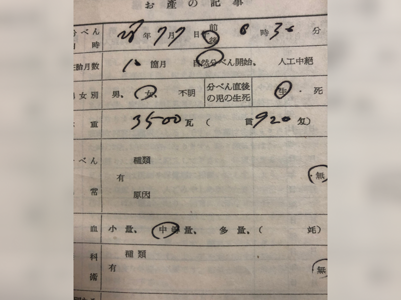 【画像】研ナオコさんが生まれた当時の母子手帳