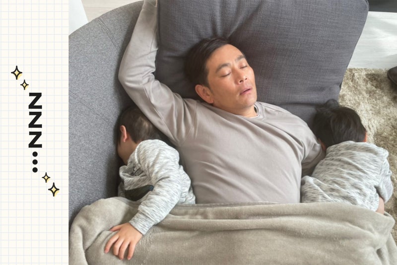 【画像】子どもたちと寝ているココリコ遠藤さん「ZZZ…」