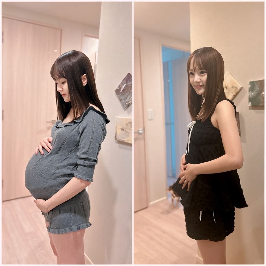 【写真・画像】 浜田翔子、第2子出産後のビフォーアフターを公開「すごい大きかったんだな」 　1枚目